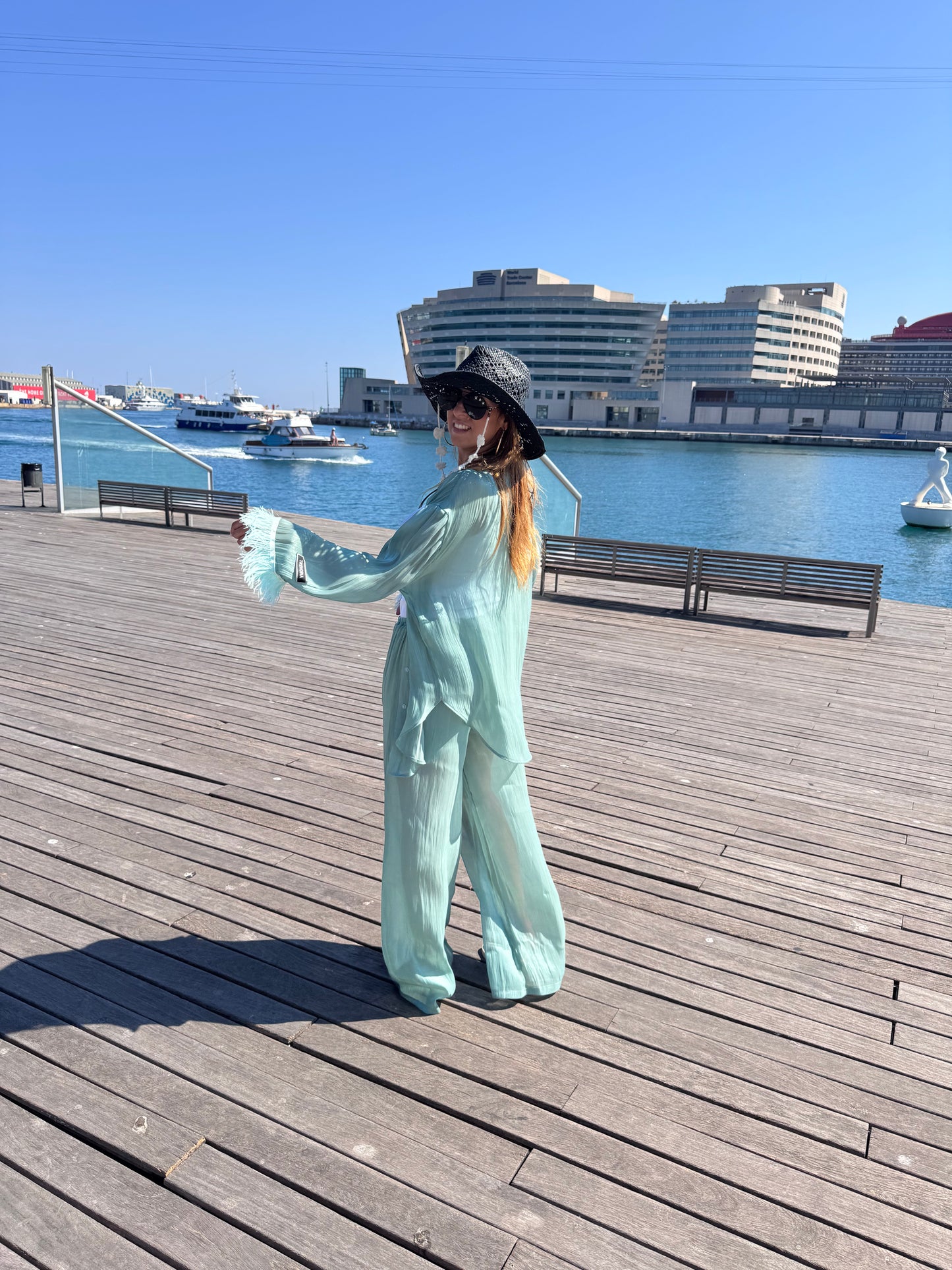 Shimmer chiffon mint set