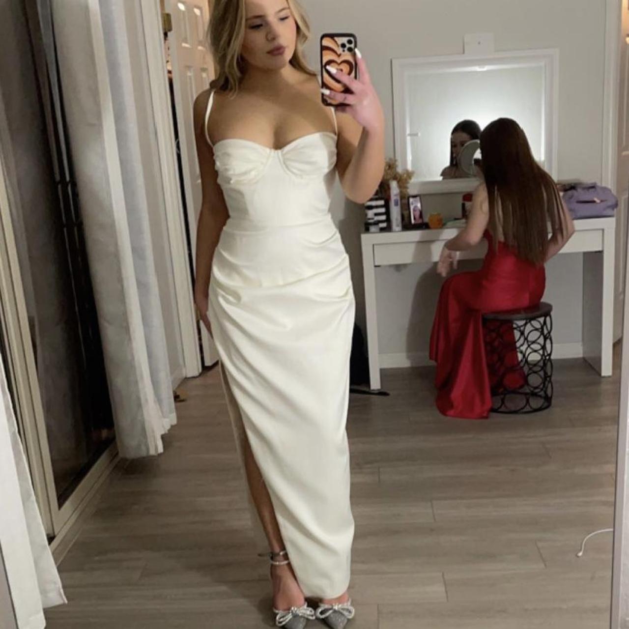 White courset dress