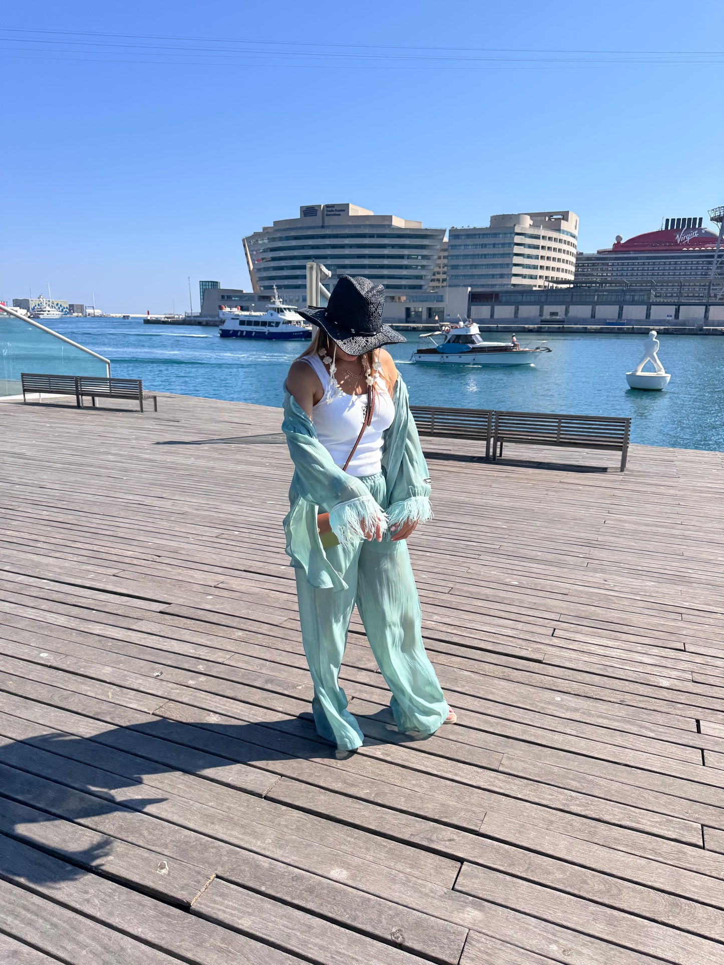 Shimmer chiffon mint set