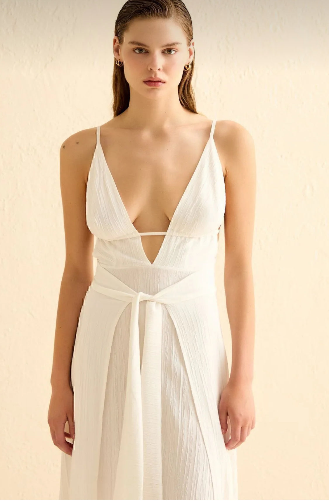 White cover up dress