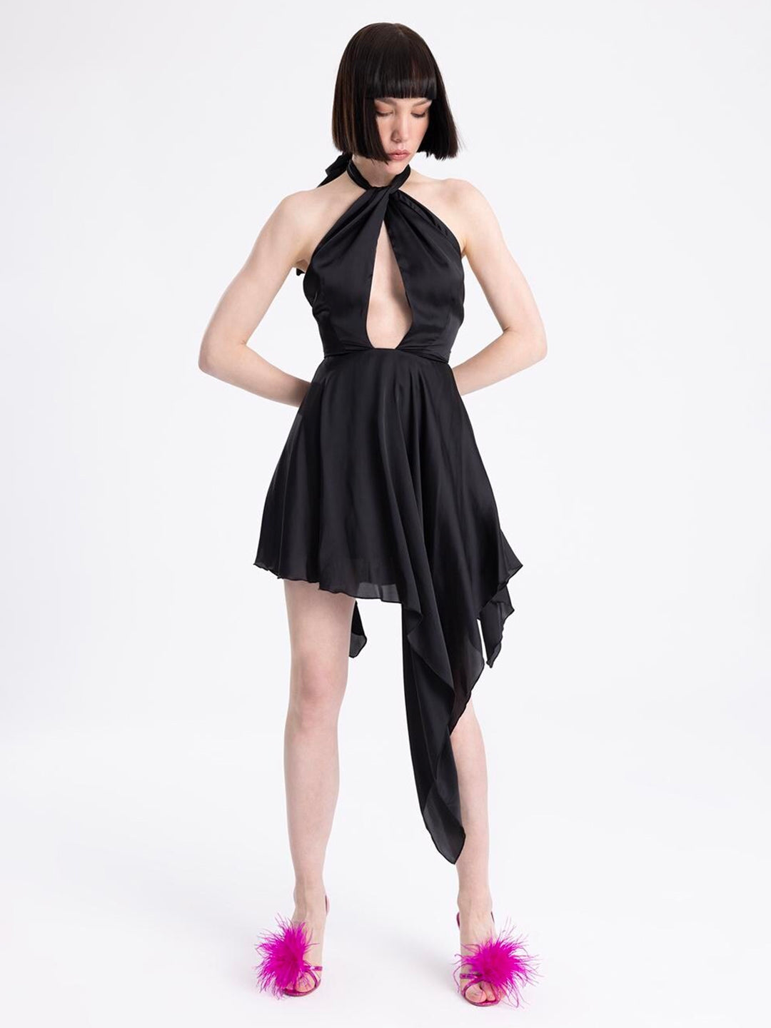 Satin black dress