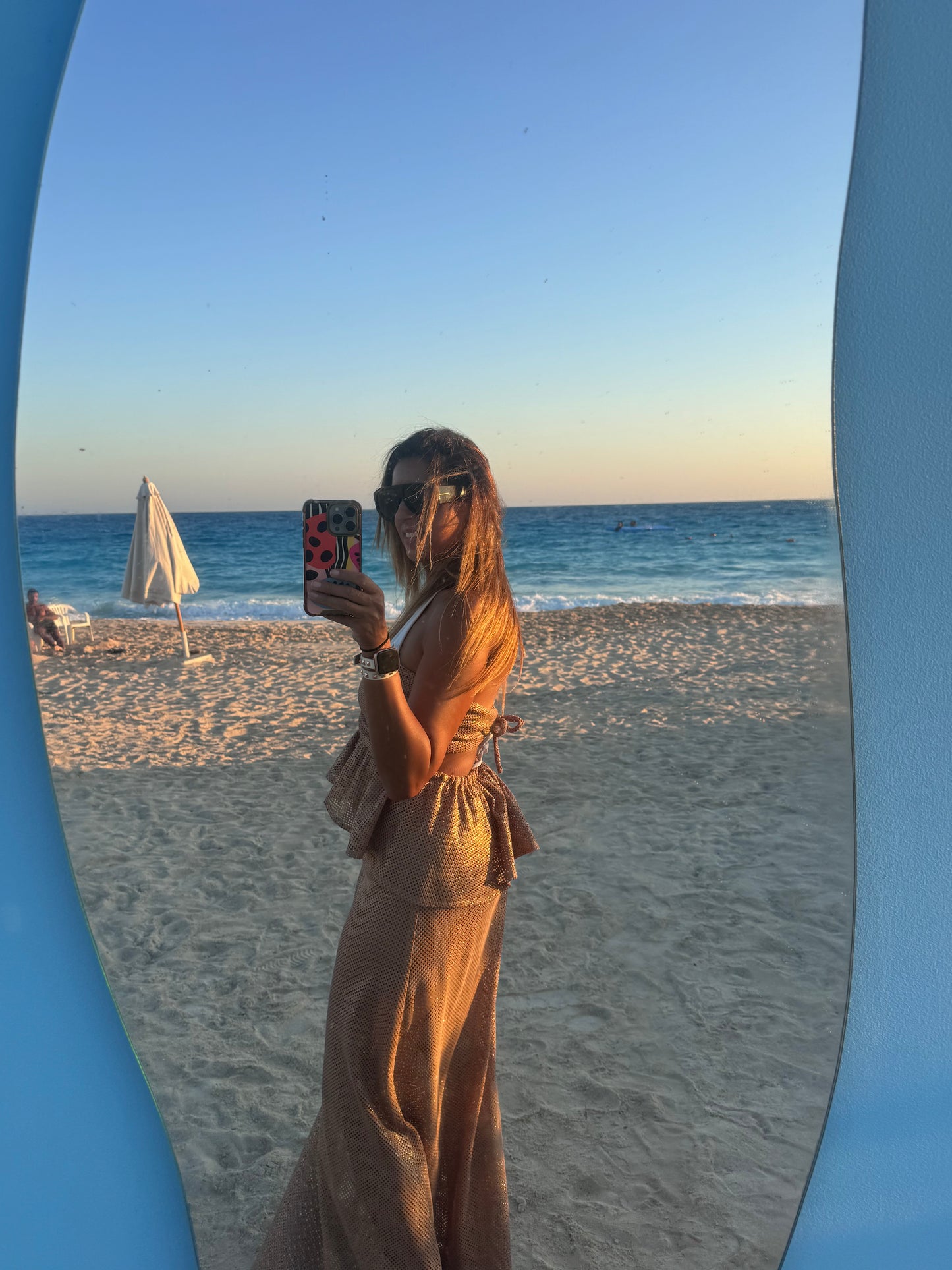 Sunset Bow Mesh Dress