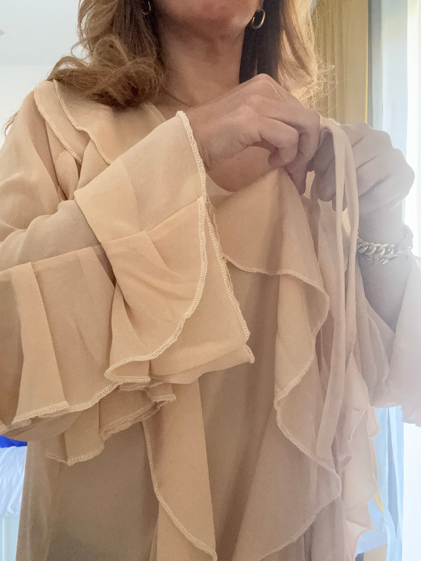 Chiffon raffle cardigan