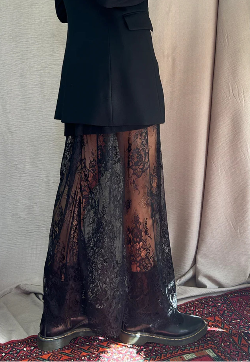Black Basic Lace Skirt