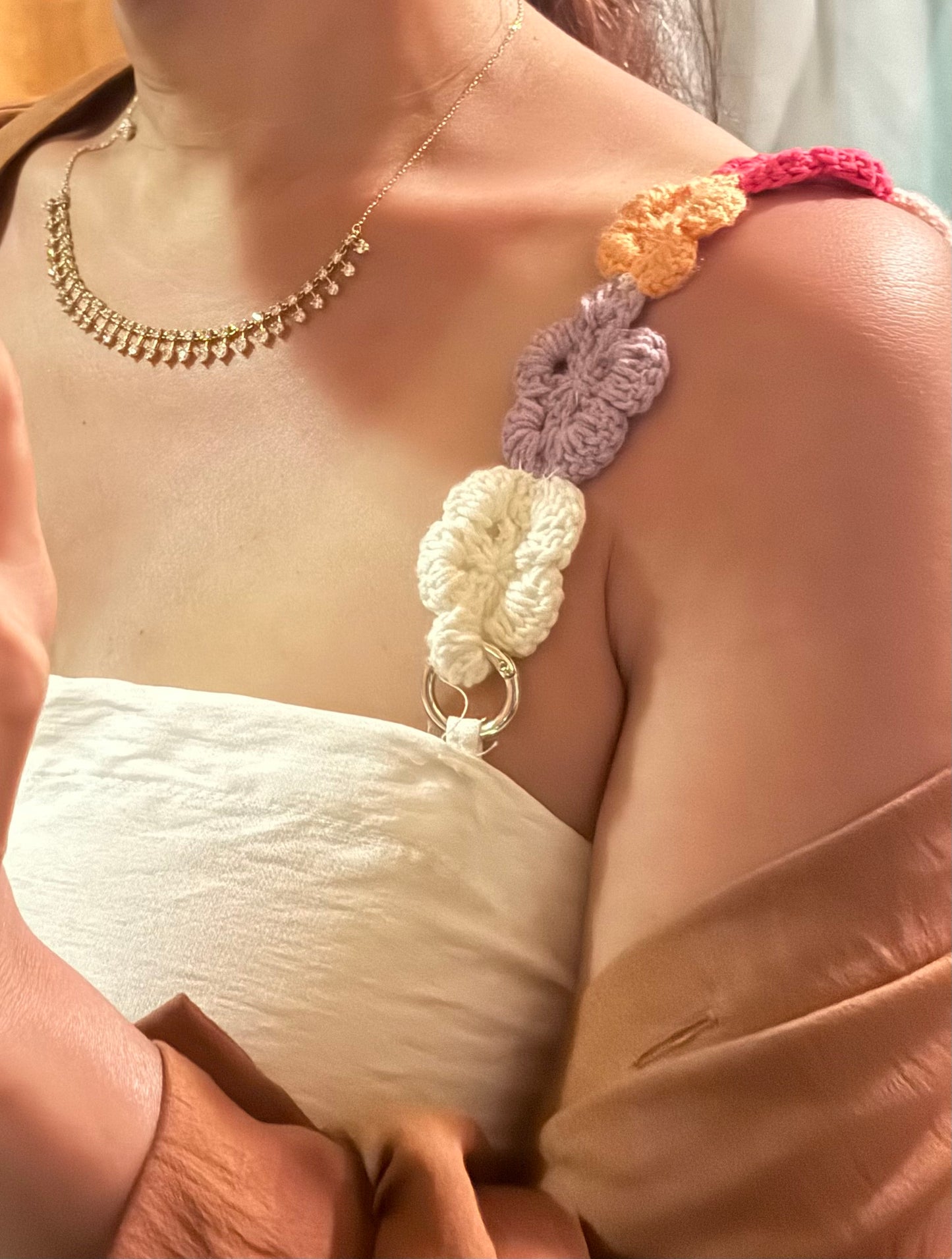 Flower crochet strap dress