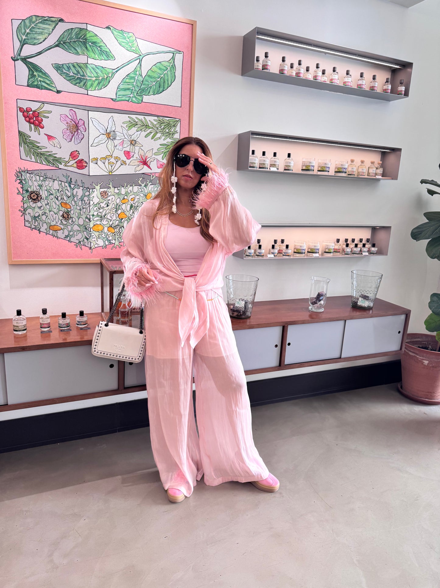 Shimmer chiffon rose set