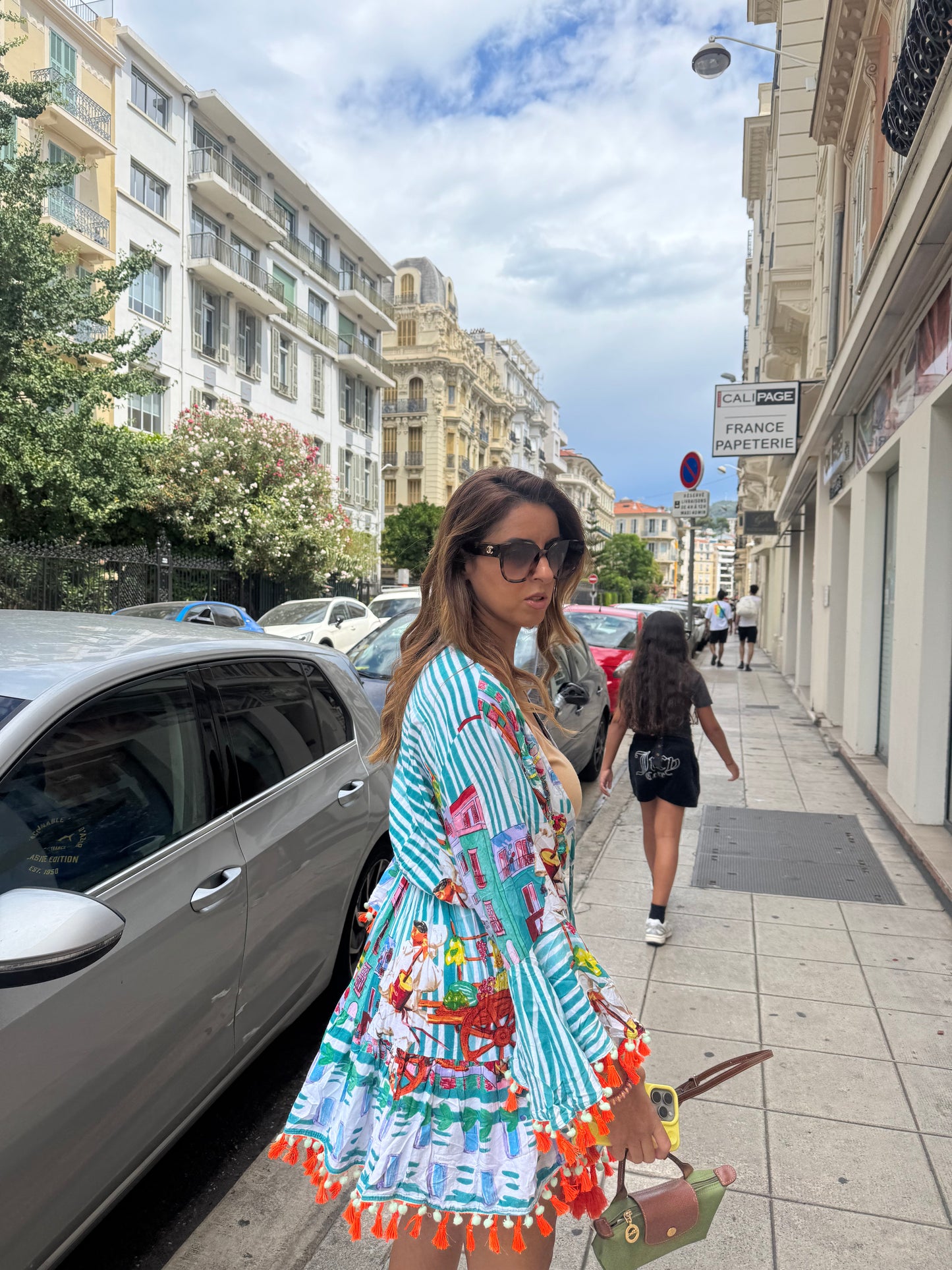 Short color pattern dress