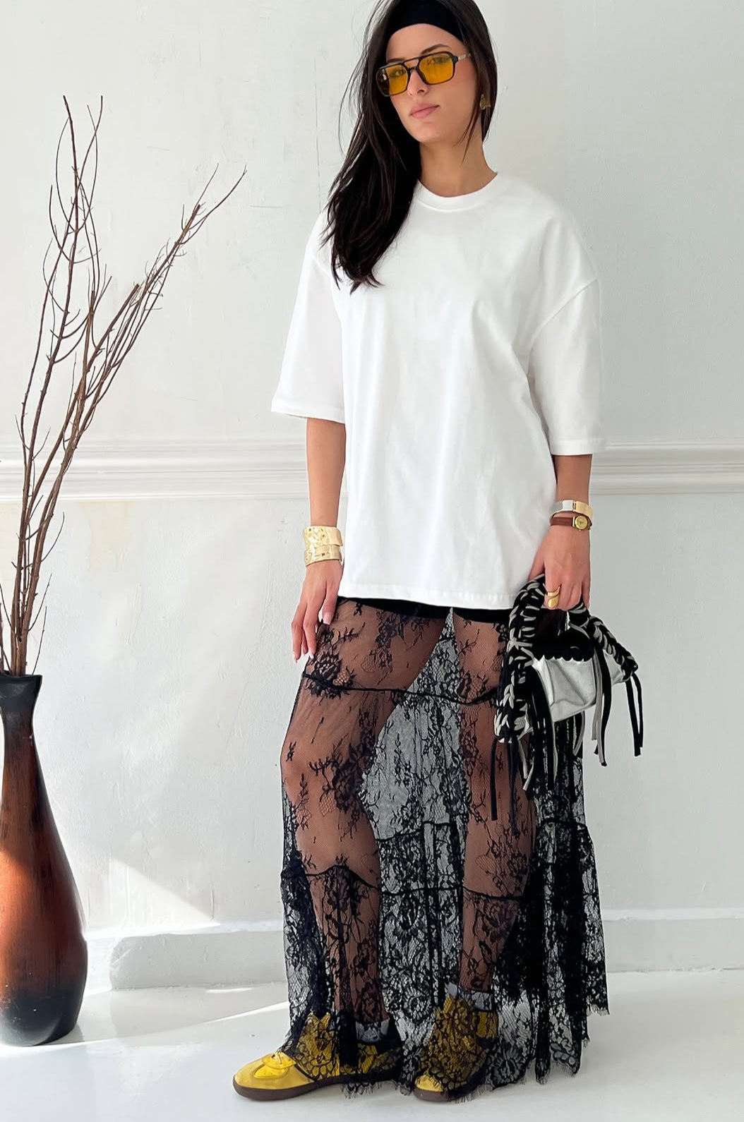 Black Basic Lace Skirt