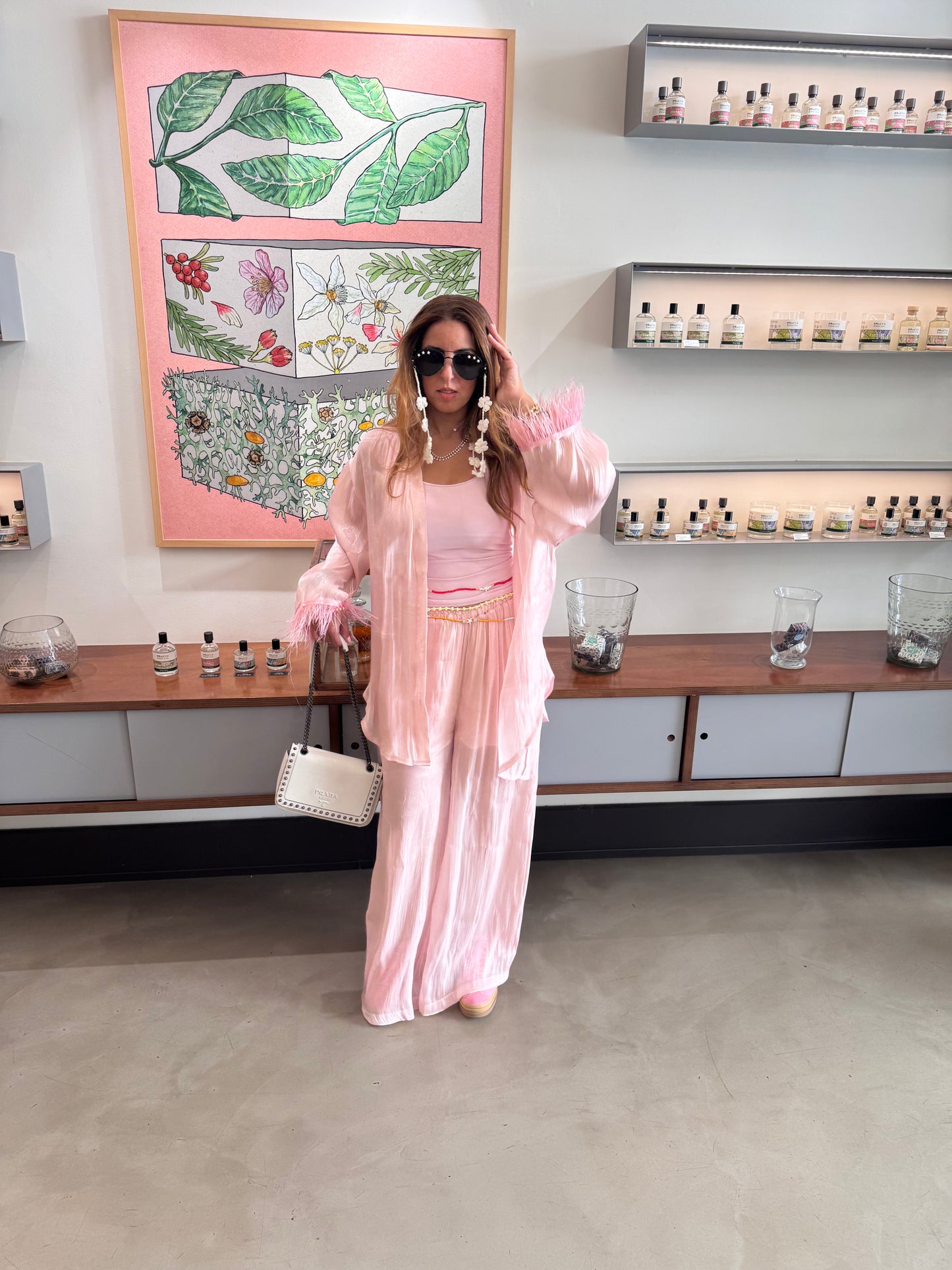 Shimmer chiffon rose set
