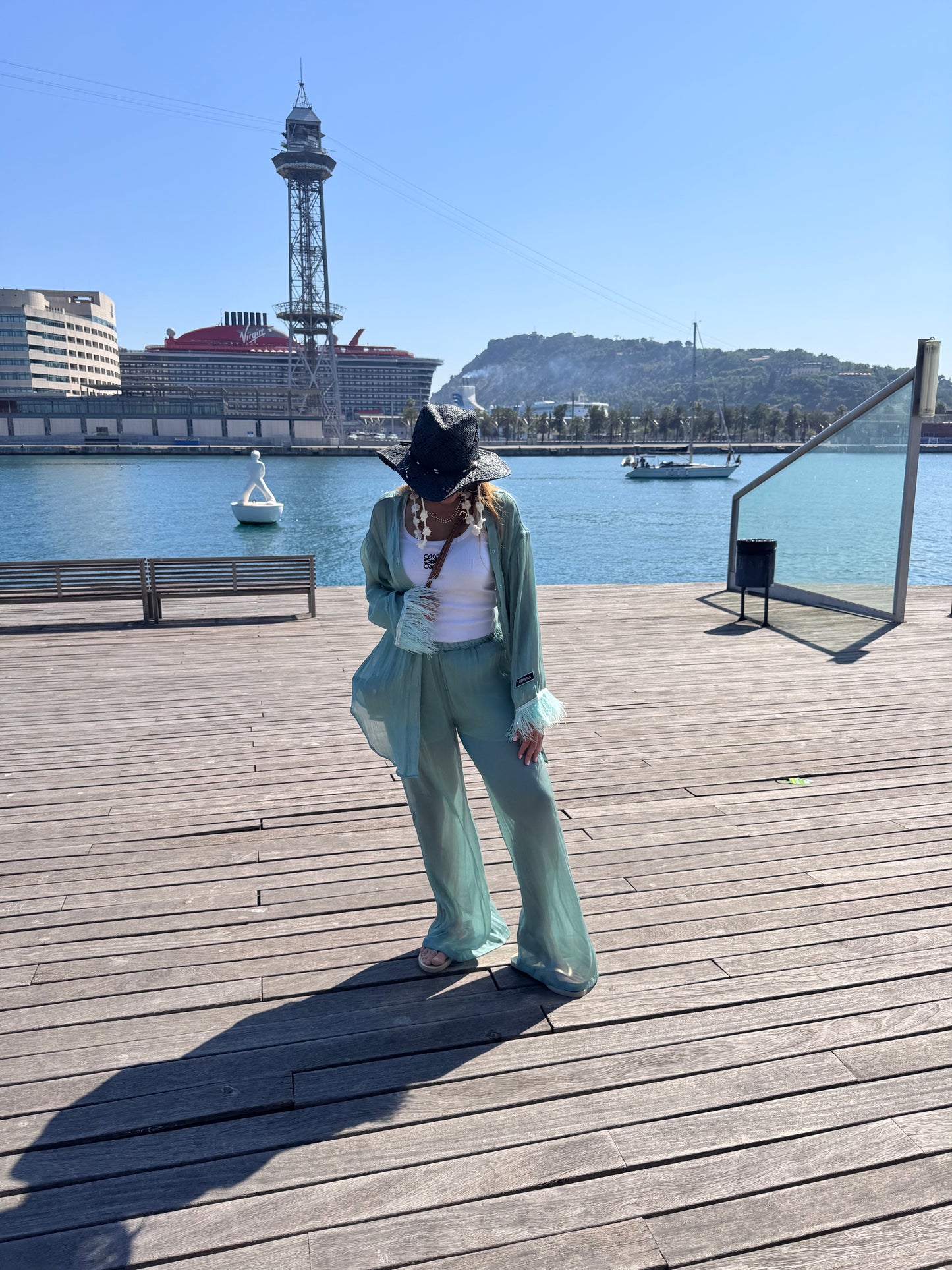 Shimmer chiffon mint set