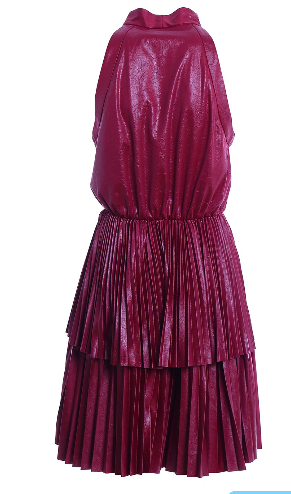 Pinko brand Leather look burgundy dress