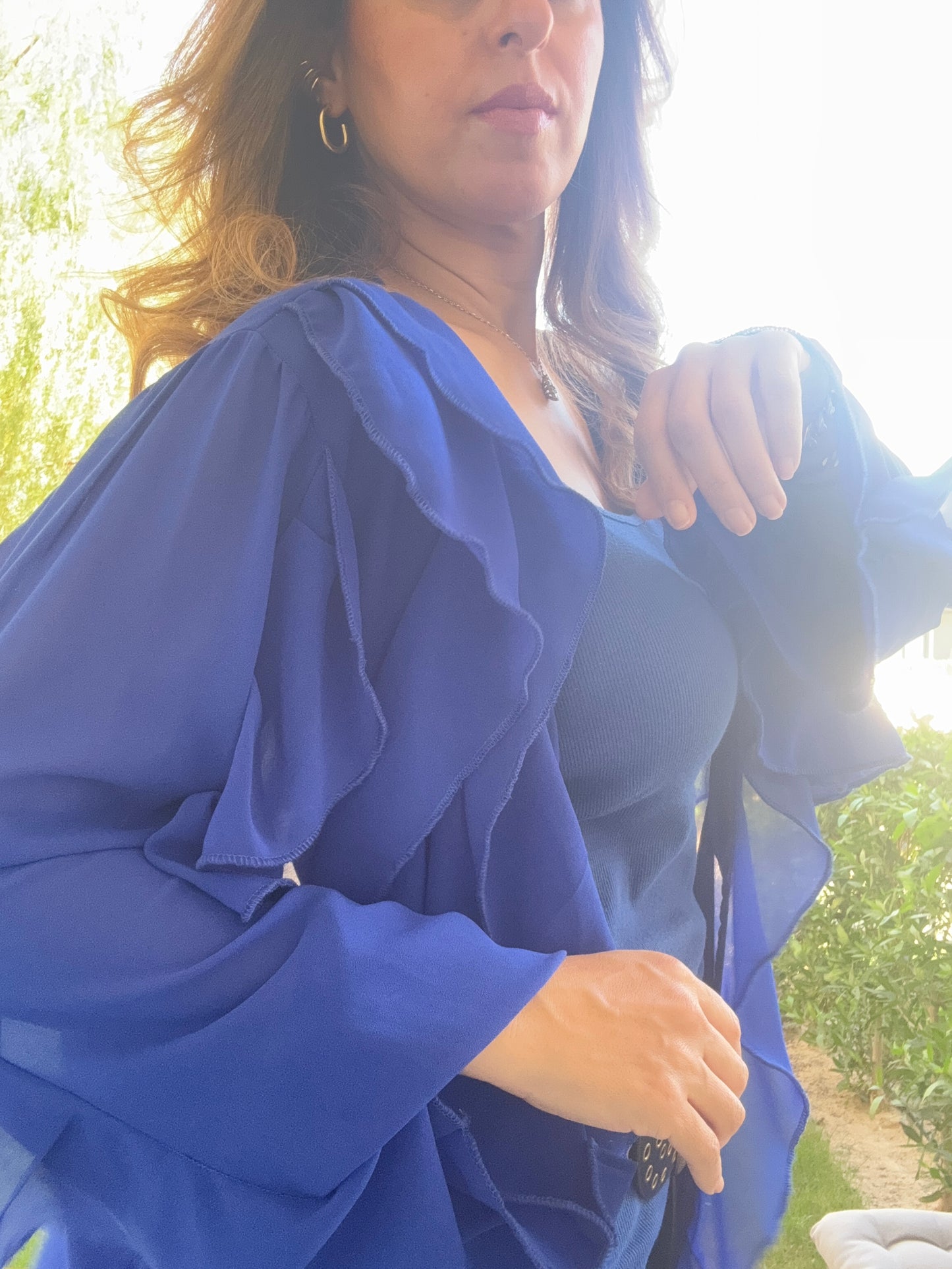 Chiffon raffle cardigan