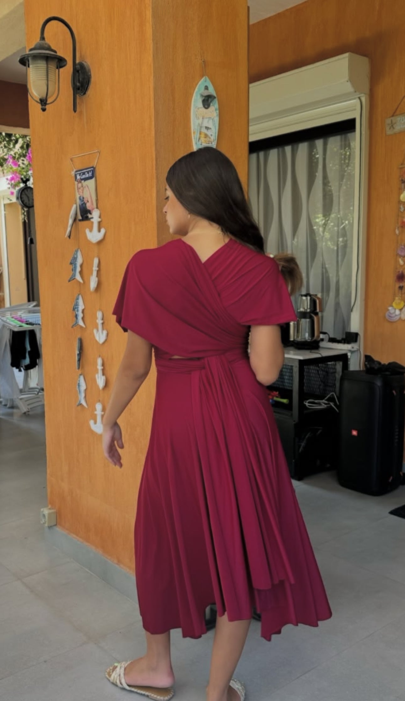 Burgundy adjust dress