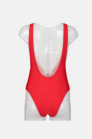 Basic red one piece swimsuit
