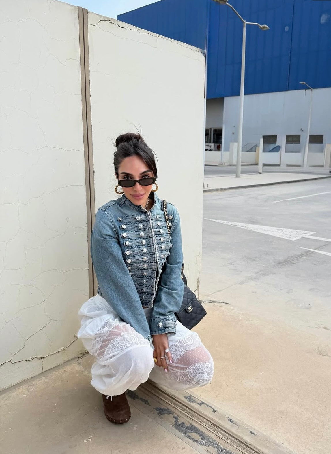 Lace balloon pant