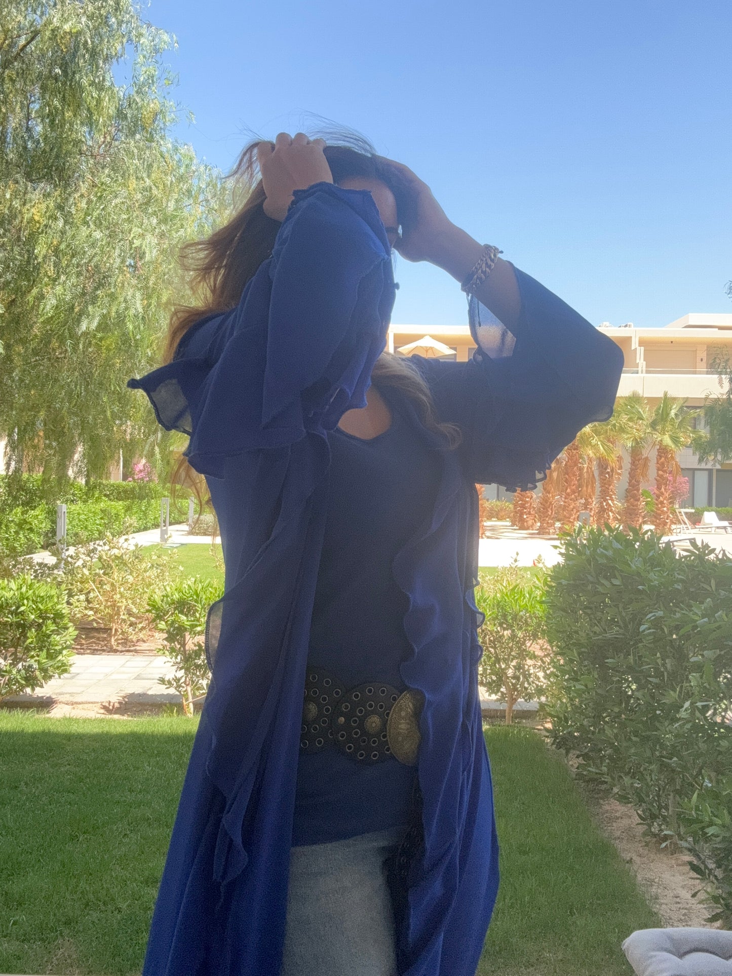 Chiffon raffle cardigan