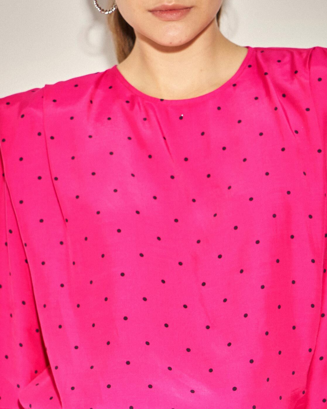 Pink polka shirt top