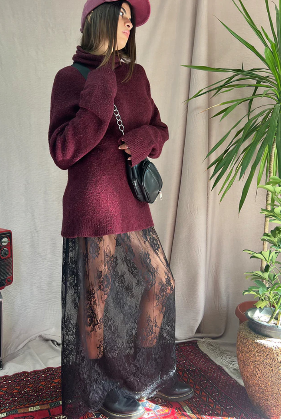 Black Basic Lace Skirt