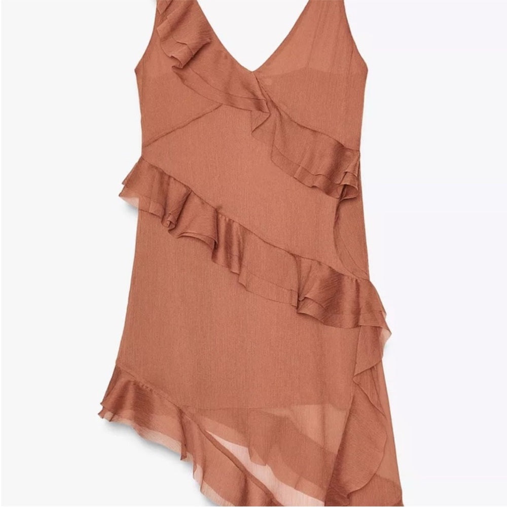 Raffle dress in rust