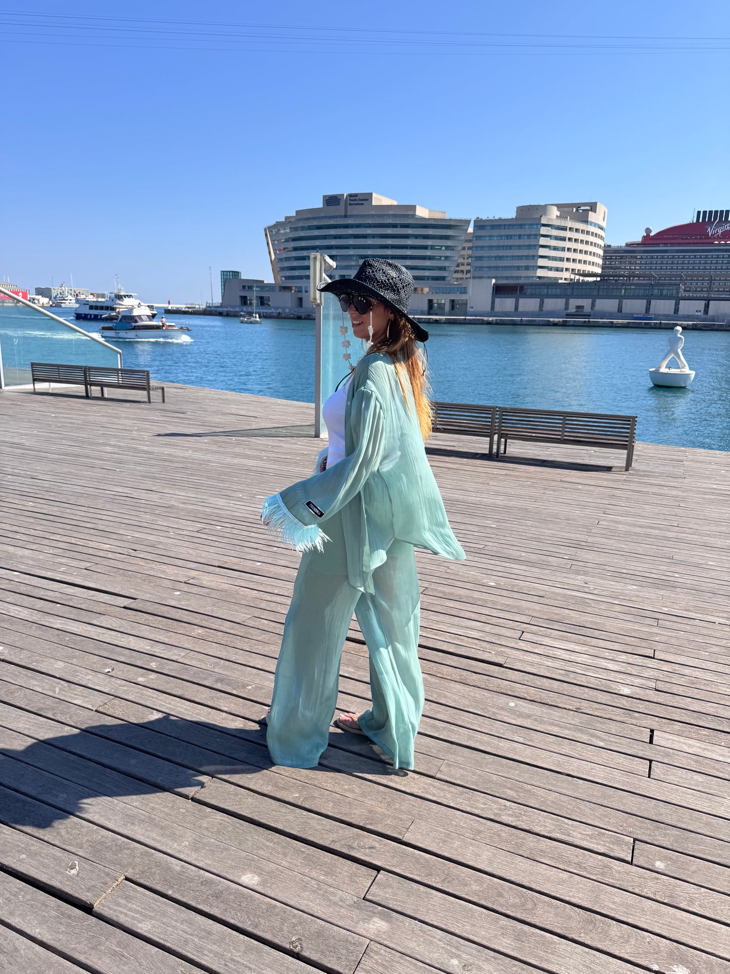 Shimmer chiffon mint set