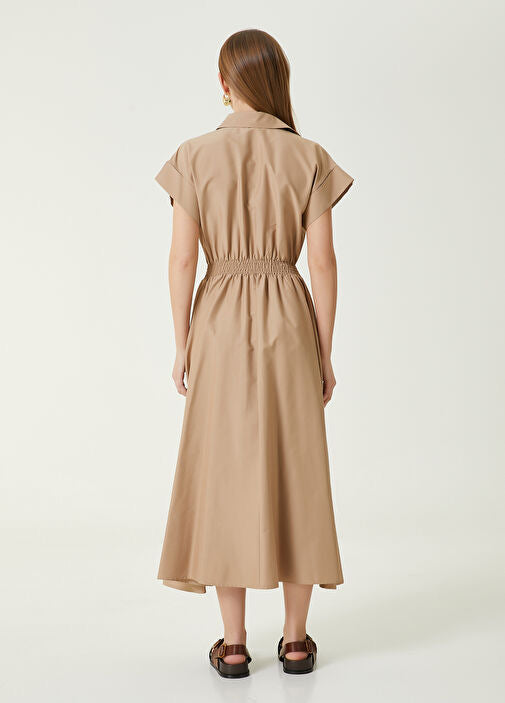 Beymen Club
Beige Embellished Logo Shirt Dress
