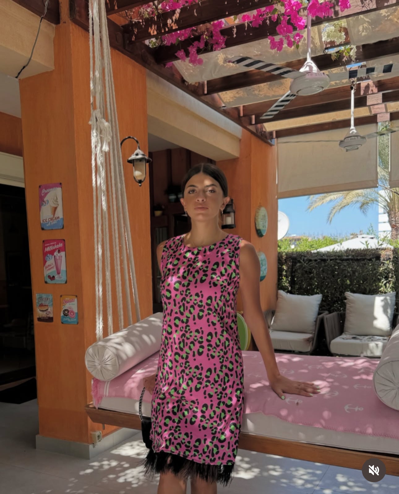 Animal print shirt dress