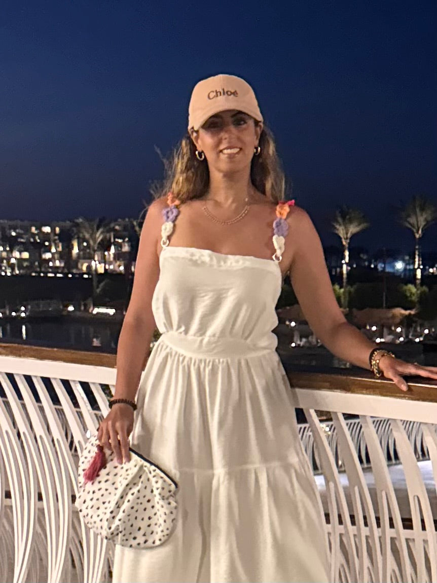 Flower crochet strap dress