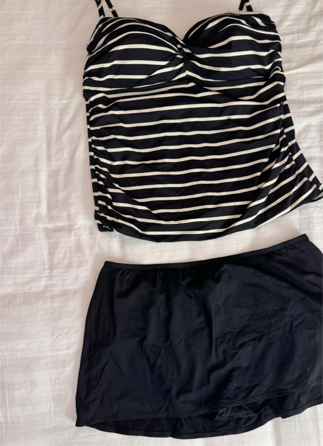 Liz Claiborne black stripped Tankini Swimwear