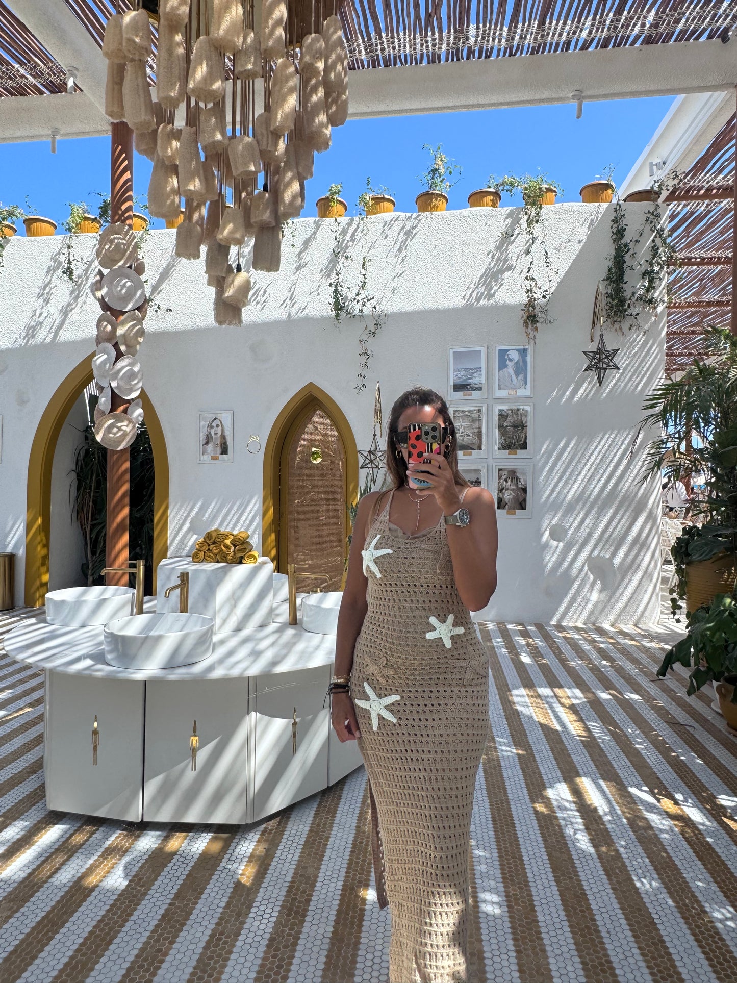 Beige floral dress