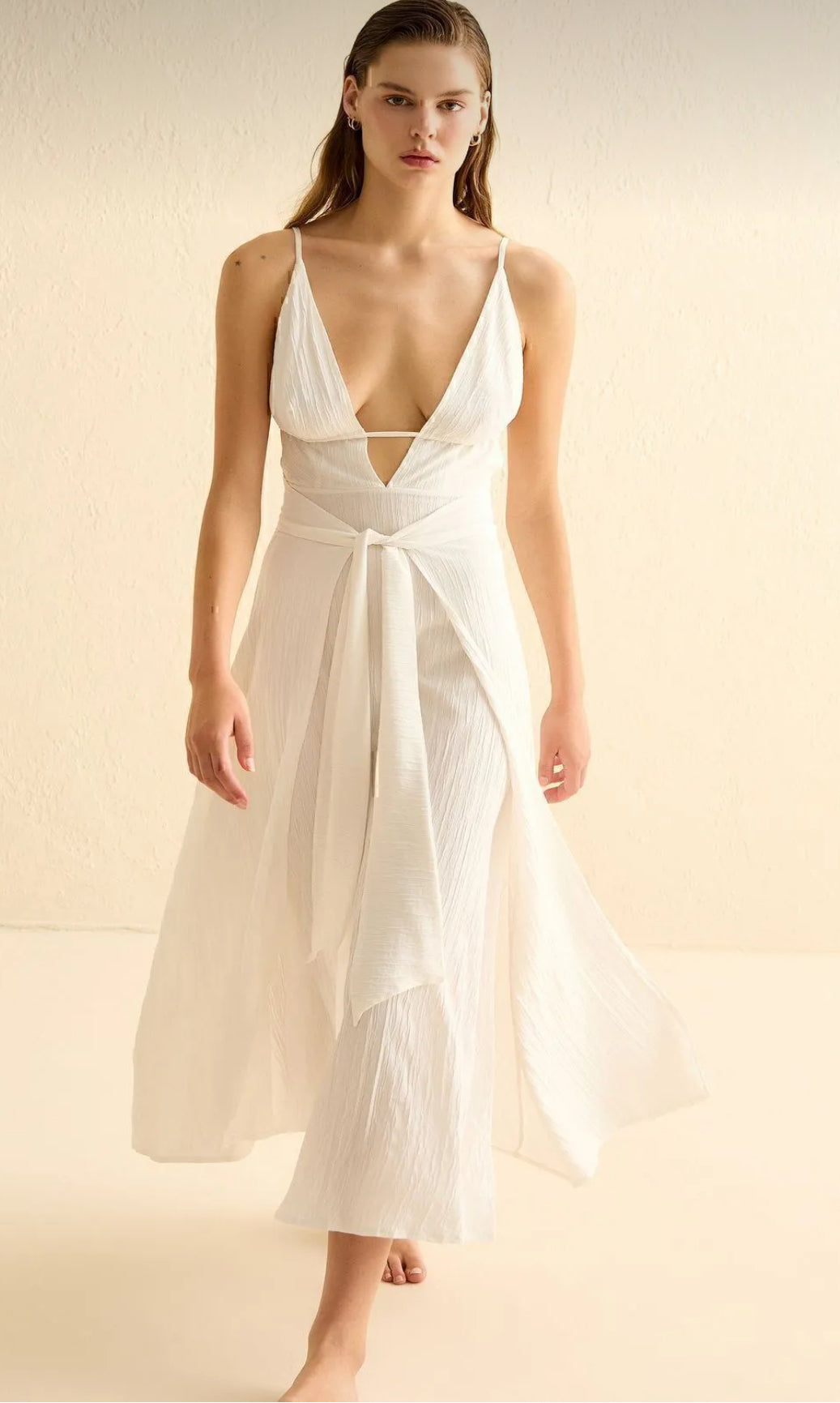 White cover up dress
