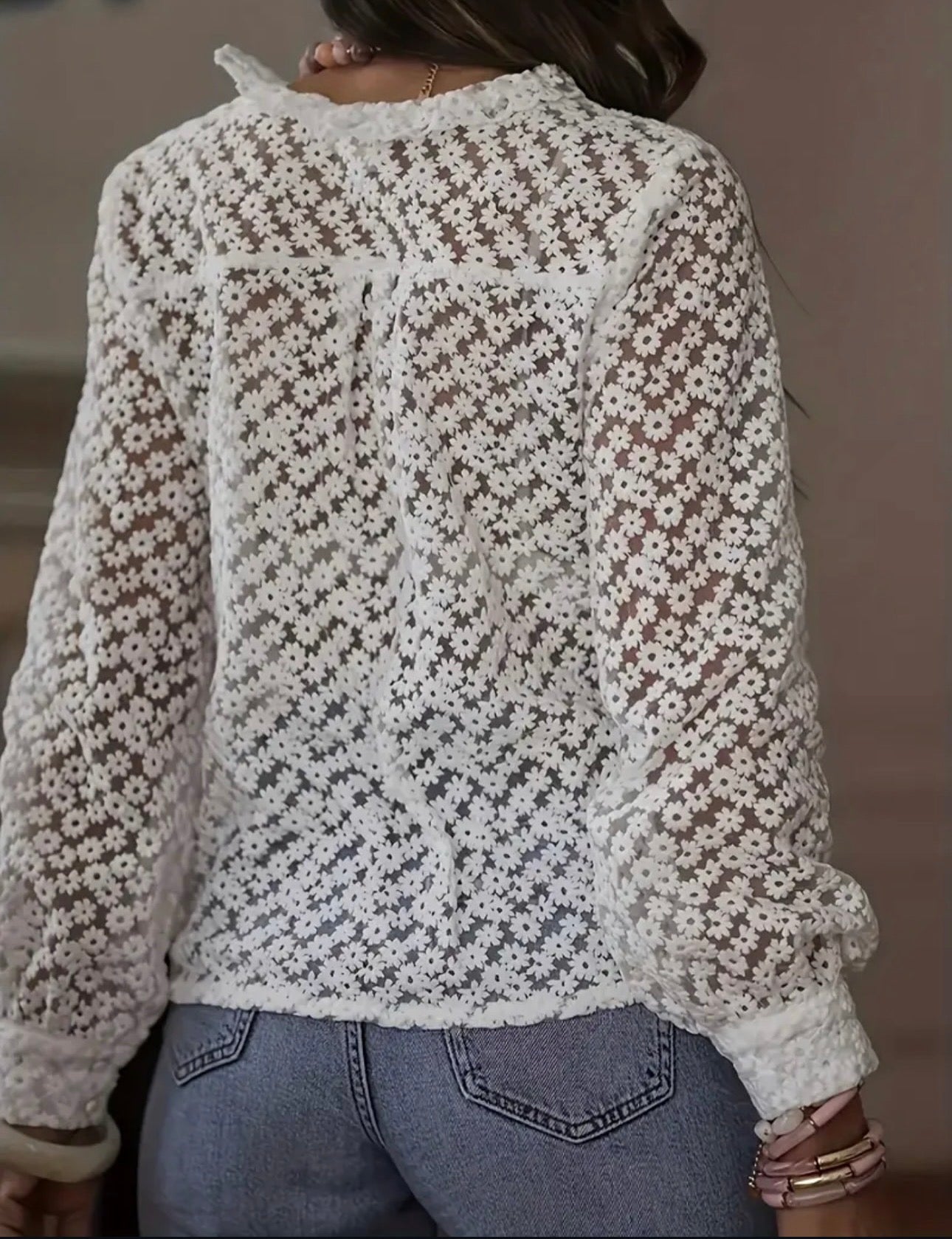 Flower white blouse
