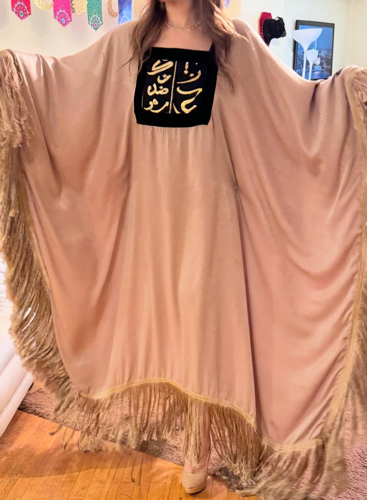 Calligraphy tassels abaya