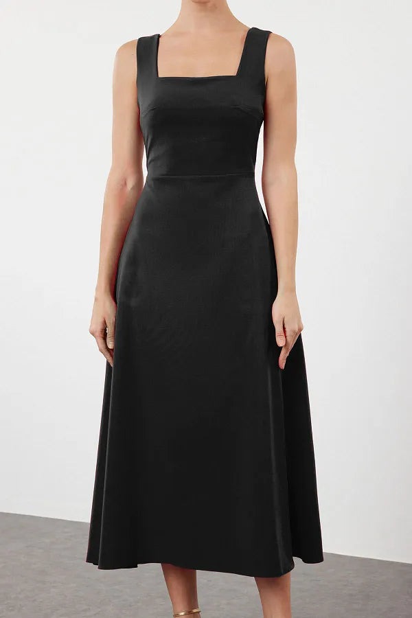 Black midi dress