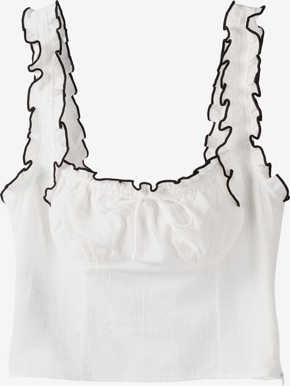 Trim top in white and black