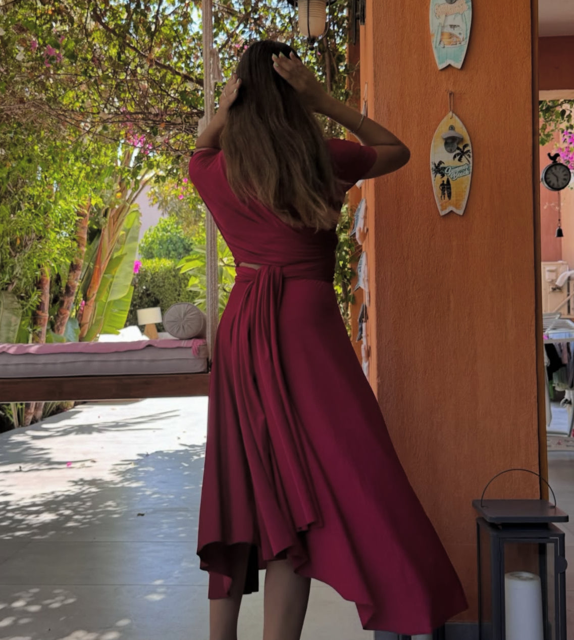 Burgundy adjust dress