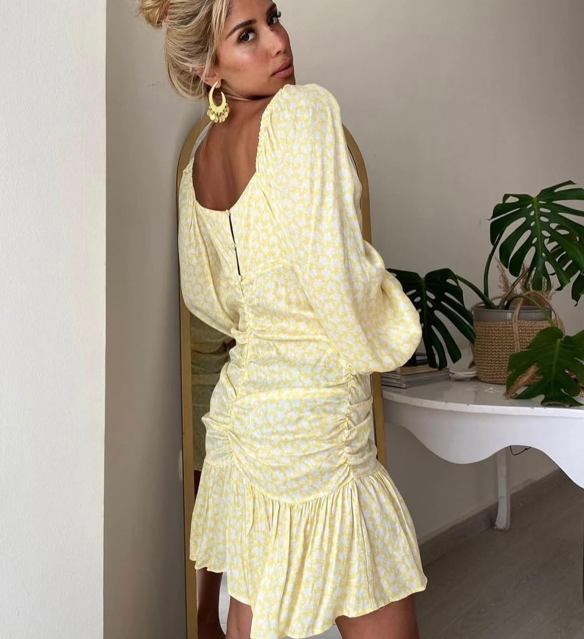 Drapes Yellow short dress