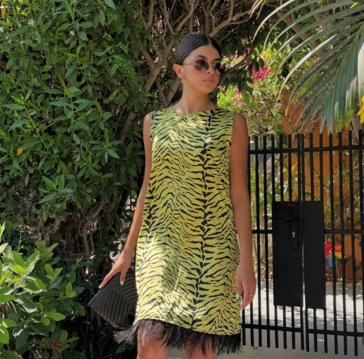 Animal print shirt dress