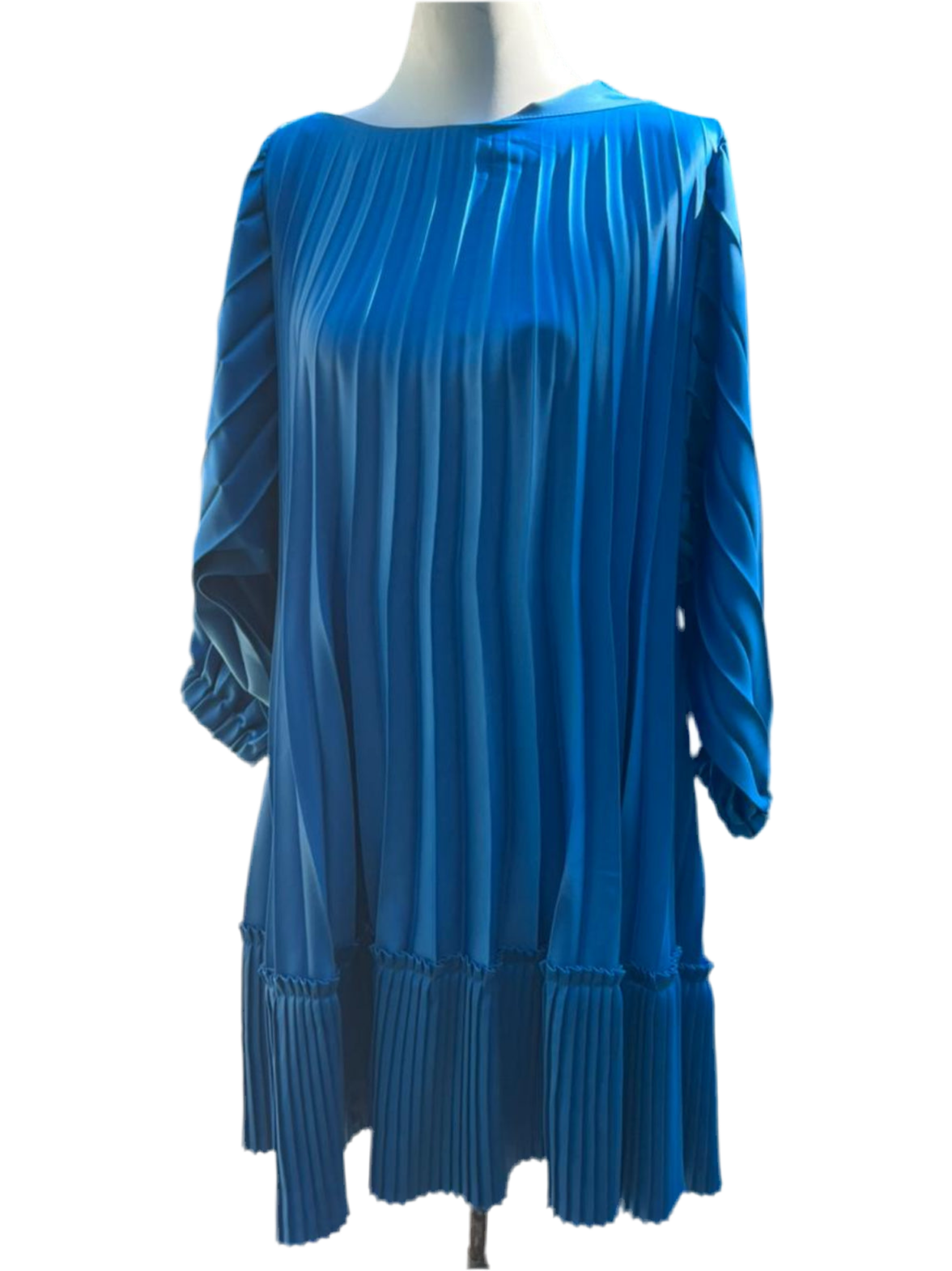 Blue satin short dress