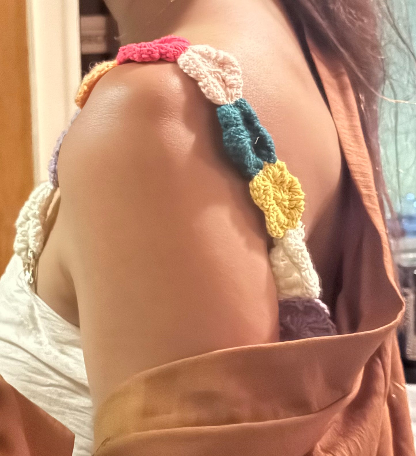 Flower crochet strap dress