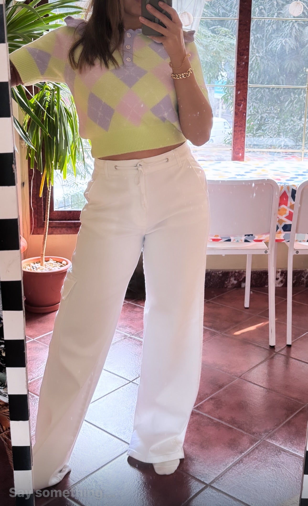 White cargo pants soft denim