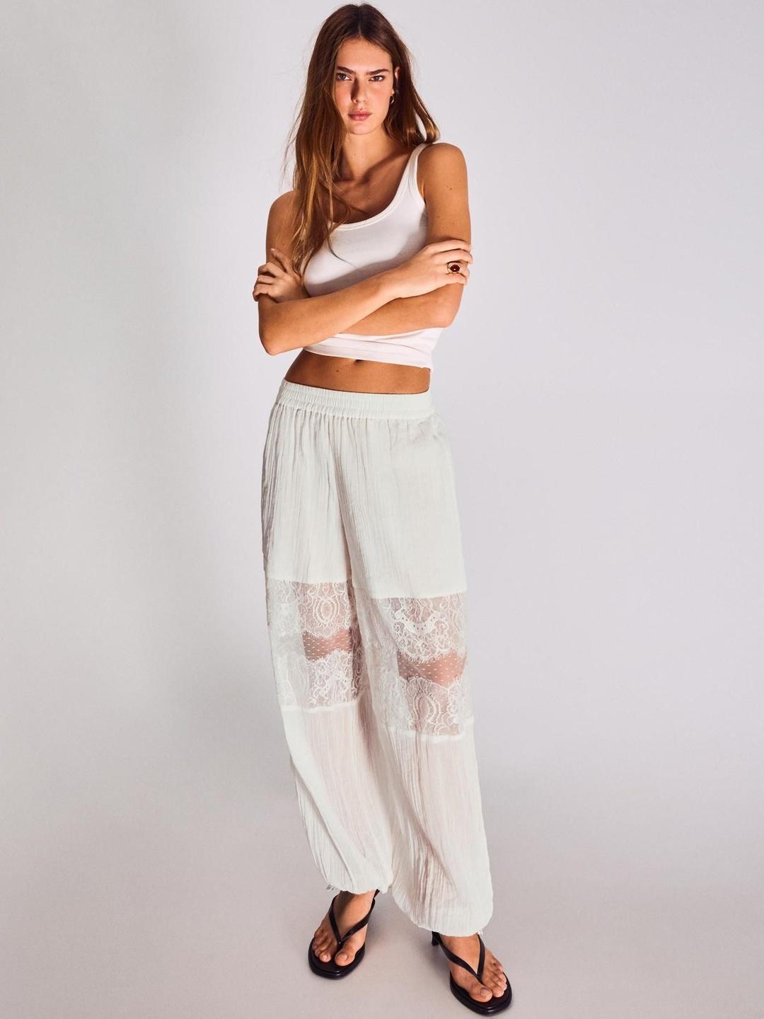 Lace balloon pant