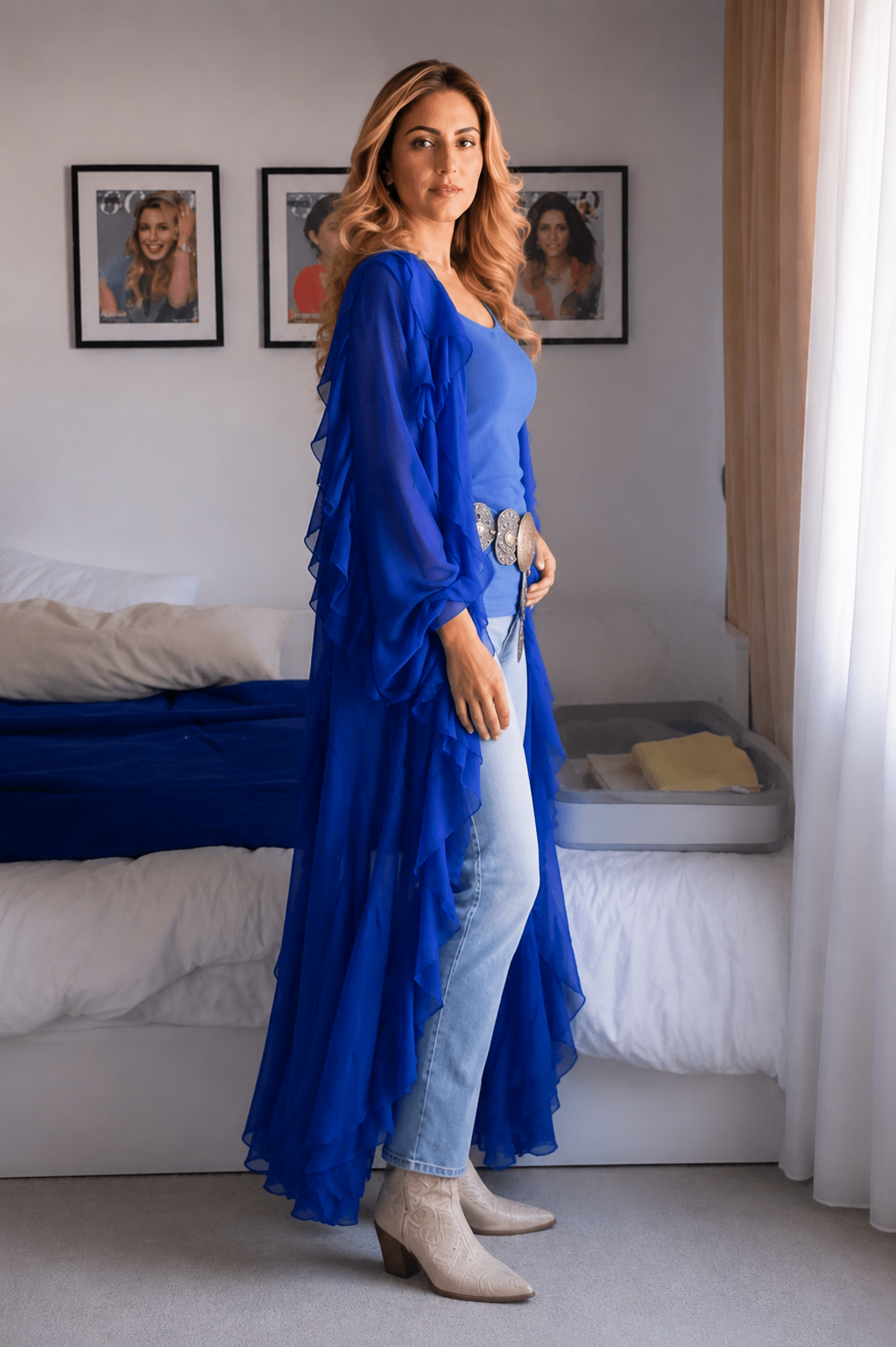 Chiffon raffle cardigan