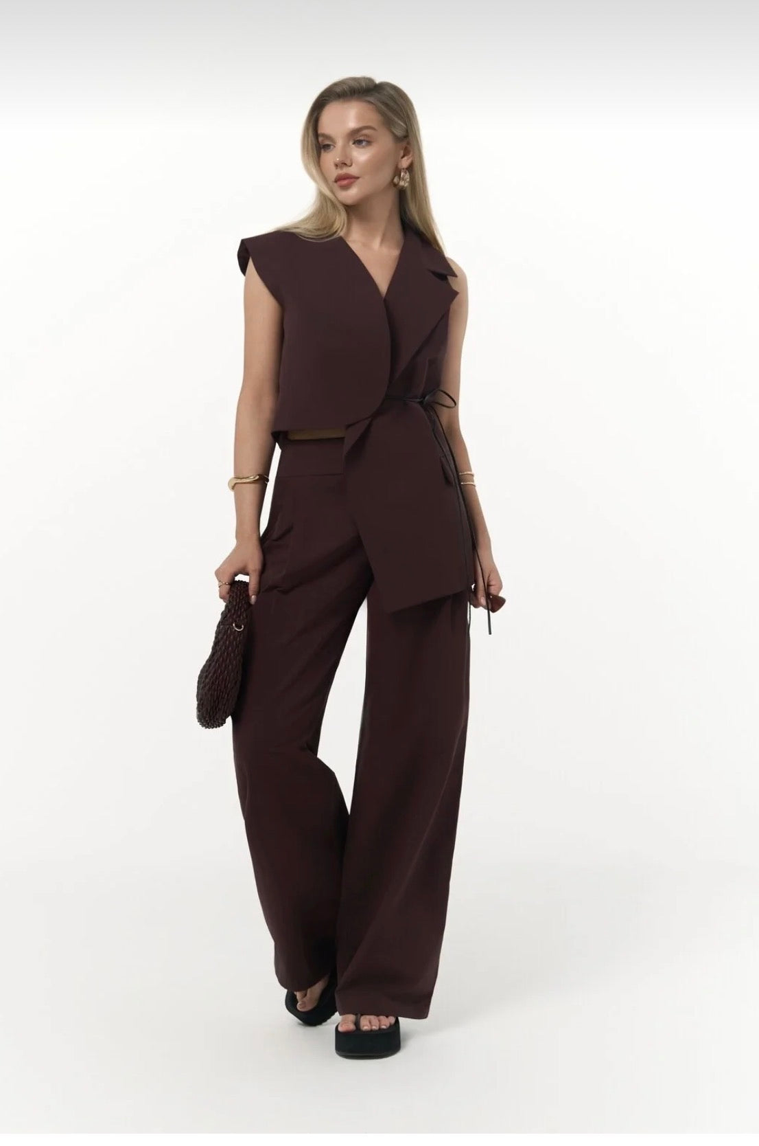 Elegant Mocha Layered Co-Ord Set