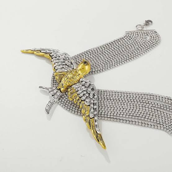 Bird sparkle diamond choker