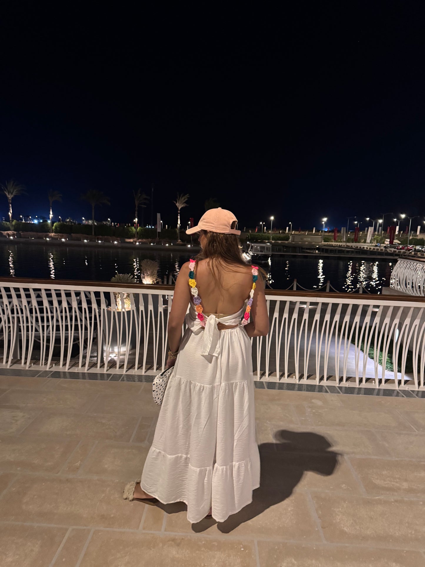 Flower crochet strap dress