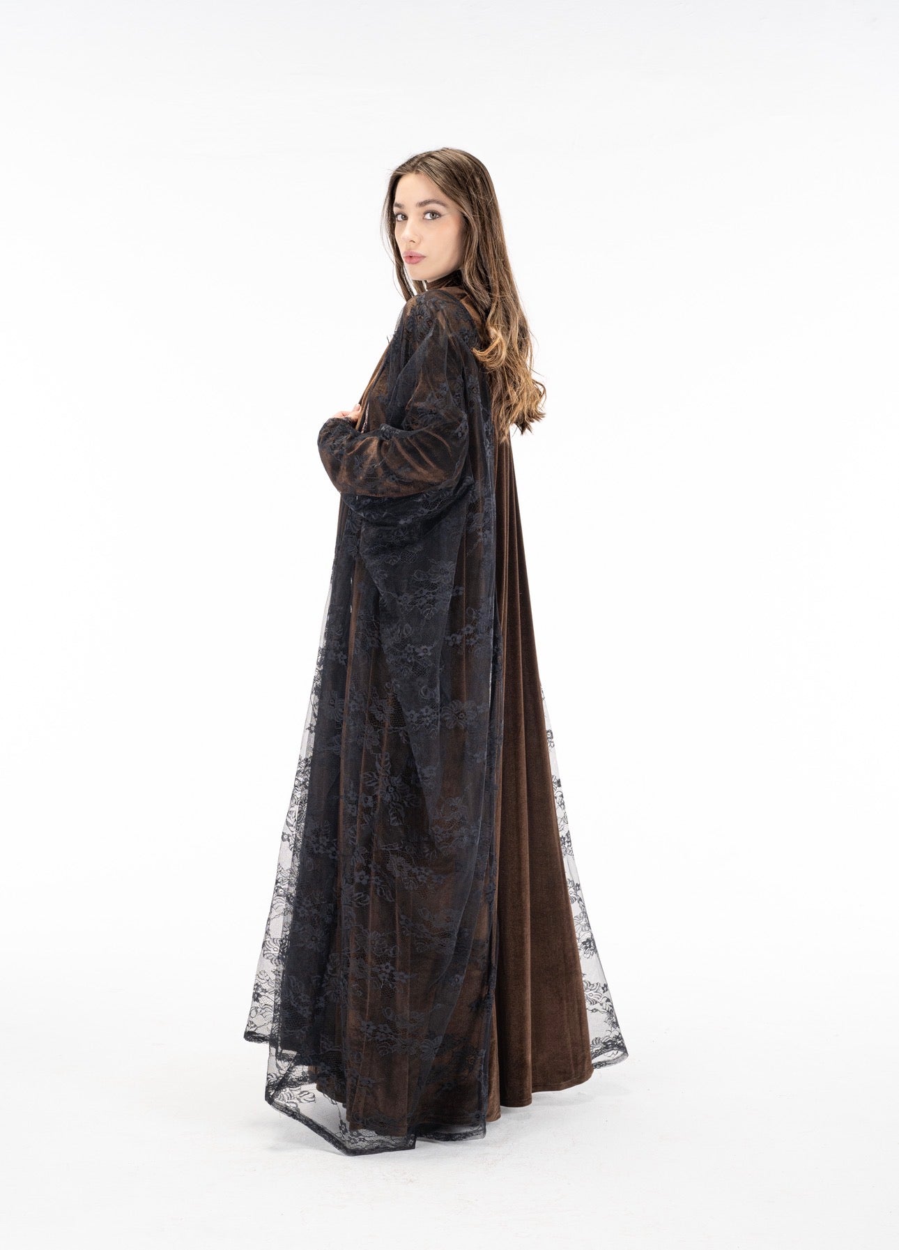 Layaal velvet dantell dress set
