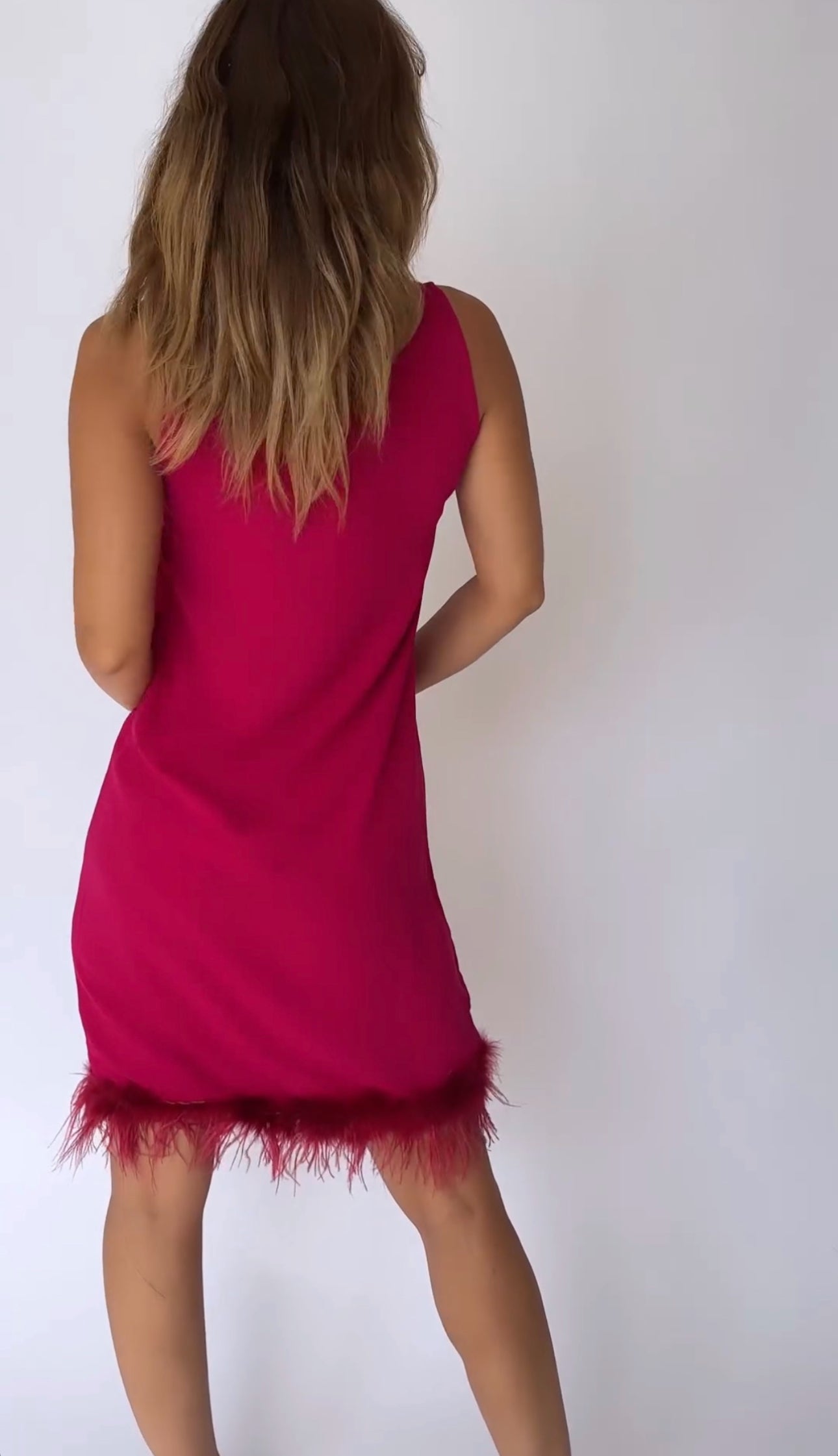 Short feather dress