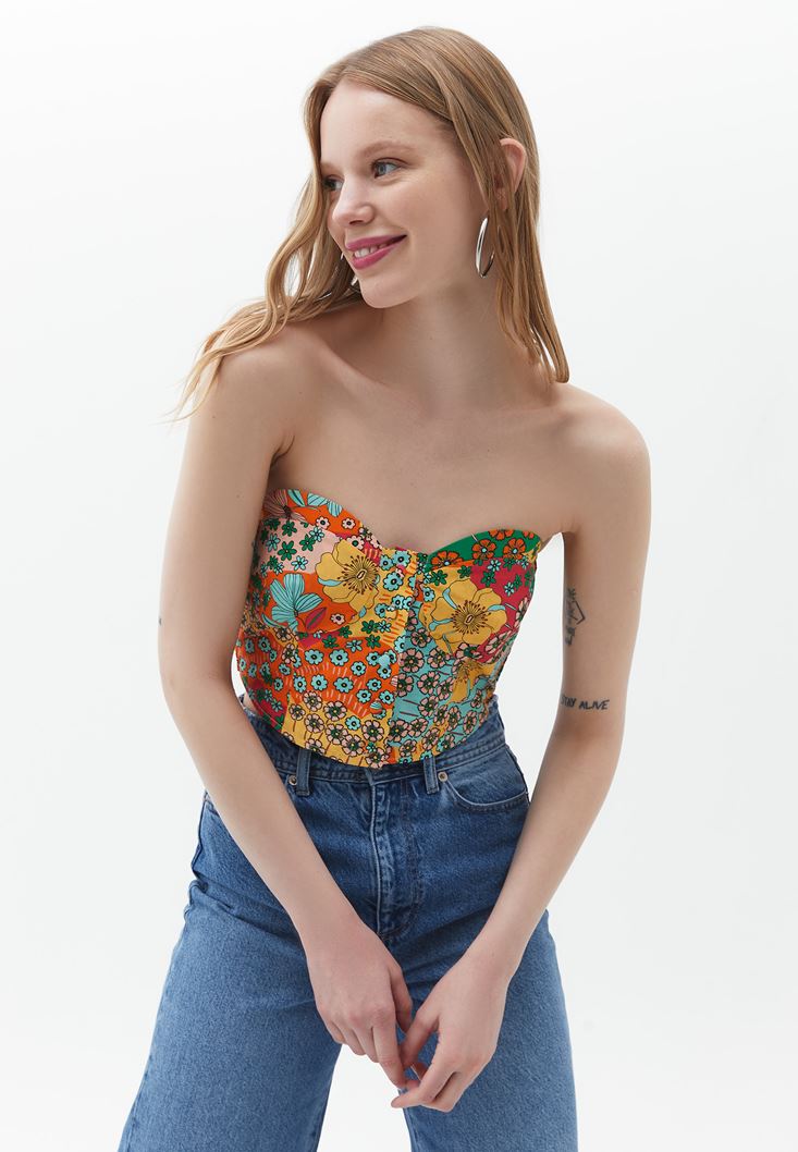 Flower bustier top