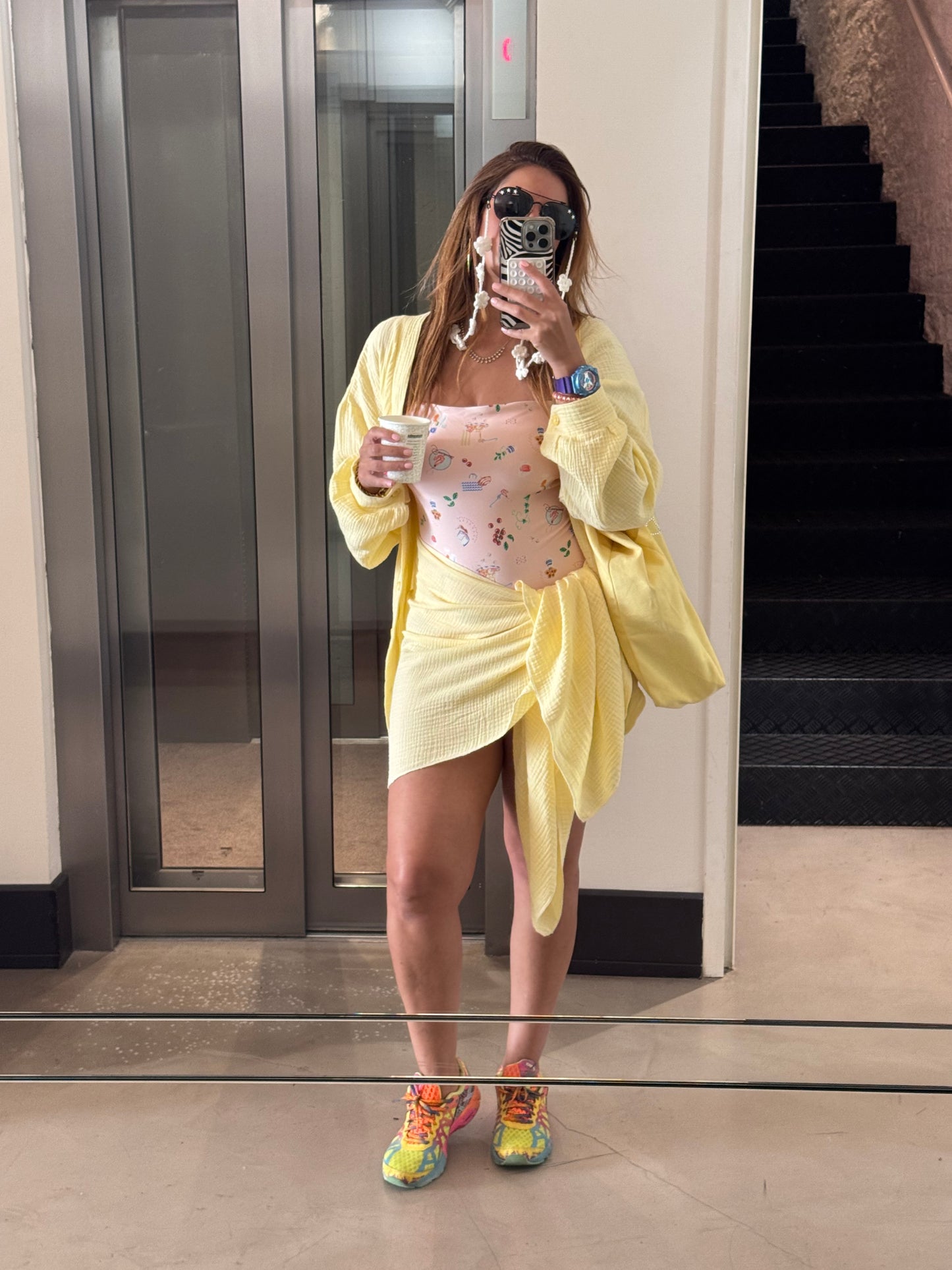 Butter yellow coverup set