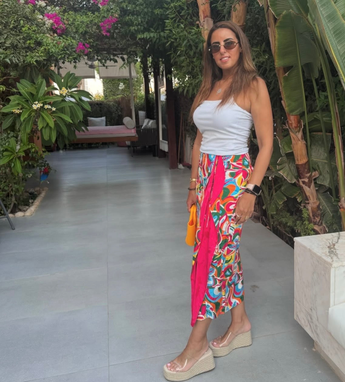 Fushia Multi Color Skirt